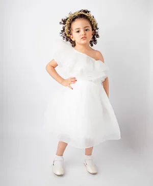 Kholud Kids - Girls Dress - White