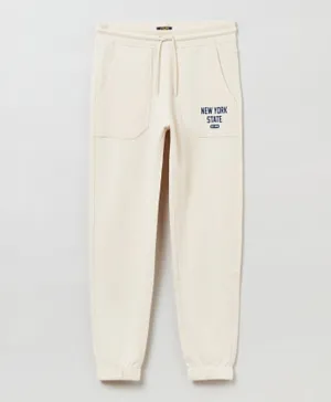 OVS New York State Graphic Joggers - Light Beige