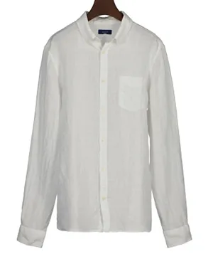 Gant Solid Linen Shirt - White