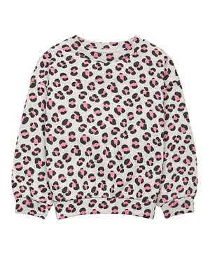 Minoti Girls Basic Pullover - Cheetah AOP