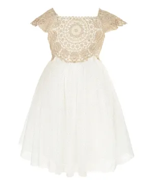 فستان بيبي إستيلا من مونسون تشيلدرن - أبيض
