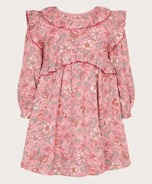 مونسون تشيلدرن فستان بطبعة زهور للأطفال - وردي