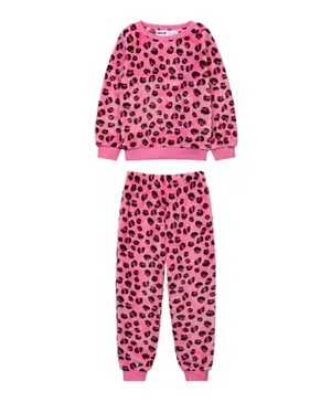 Minoti Girls 2Pc Aop Fleece Pyjama Set-Multi