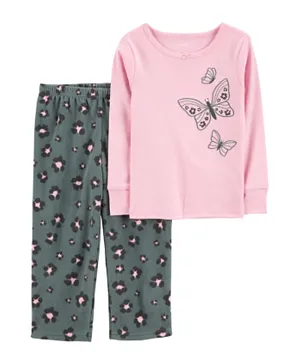 Carter's 2 Piece Cotton & Fleece Pyjamas Set - Pink