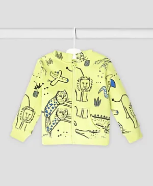 Finelook - Girl's zipper printed hoodie sweatshirt - Animal Print