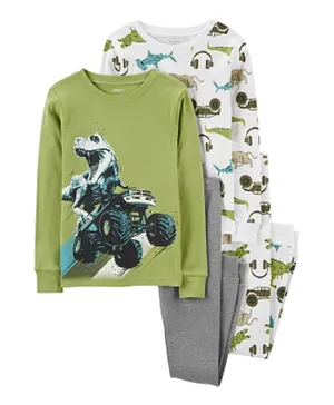 Carter's 4-Piece Monster Truck Dinosaur 100% Snug Fit Cotton Pajamas - Multicolor