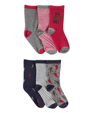 Carter's - 'Just Chilling' Printed Socks - Pack of 6