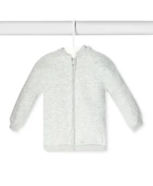 Finelook - Girl's Solid zipper hoodie sweatshirt - Grey