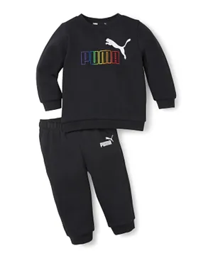PUMA Minicats ESS Crew Sweatshirt & Joggers Set - Black