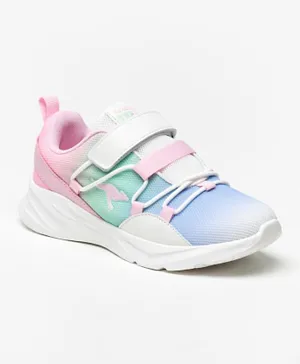 Kangaroos Ombre Textured Sneakers With Hook And Loop Closure - Multicolor