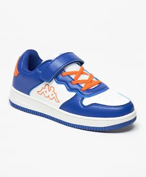 Kappa Textured Velcro Closure With Elastic Lace Sports Shoes - Blue & White