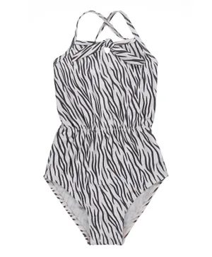 كوكو نوكو ملابس سباحة بنقشة النمر - أبيض