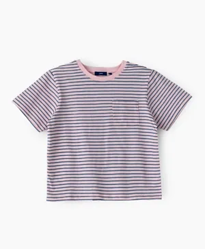 Jam All Over Striped Front Pocket T-Shirt - Multicolor