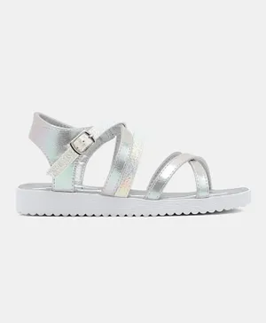 Neon Synthetic Sandal - Silver