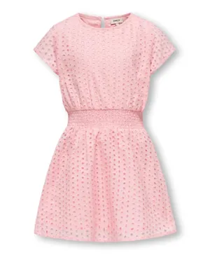 Only Kids Anglaise Detailed Dress - Tickled Pink