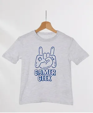 Aeropostale Gamer Shiny Gel Print T-Shirt - Grey
