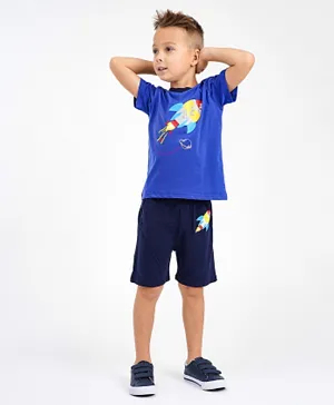 Kookie Kids Half Sleeves T-Shirt & Shorts - Blue
