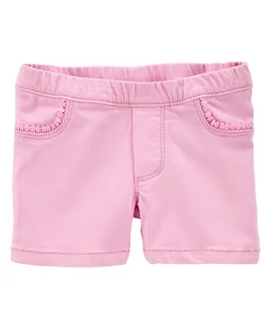 Carter's Crochet Twill Shorts - Light Pink