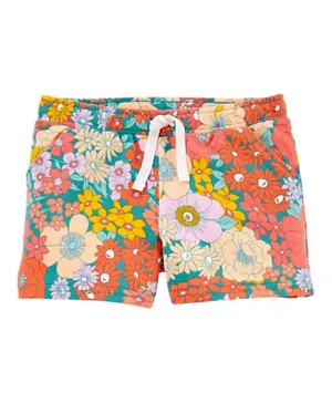 Carter's Floral Pull-On French Terry Shorts - Pink