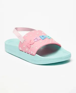 Kappa - Girls' Embossed Slip-On Slide Slippers - Pink