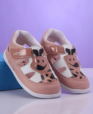 Babyoye Casual Shoes Giraffe Patch - Peach
