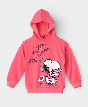 Peanuts - Snoopy Hooded Sweatshirt - Pink