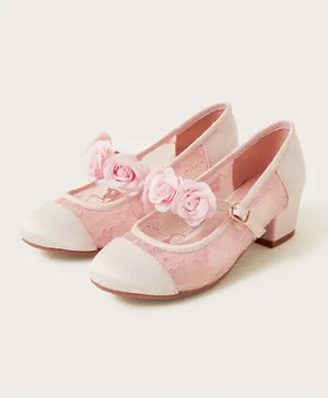 مونسون تشيلدرن - حذاء بالية مزين بالأزهار - وردي