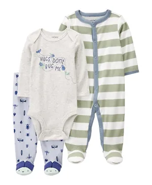 Carter's - 3-Piece Bugs Sleep & Play with Pant Set - Multicolor