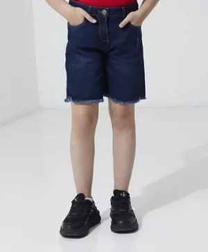 Neon Casual Denim Shorts - Blue