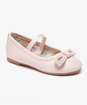 Flora Bella by ShoeExpress  Bow Accented Round Toe Slip On Ballerinas - Pink
