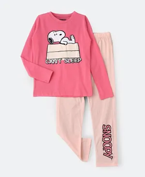 UrbanHaul X Peanuts Snoopy Pyjama Set - Pink