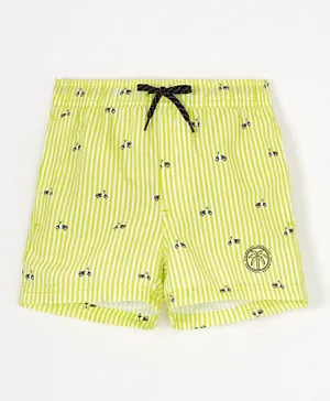 Jack & Jones Junior JPSTFIJI JJSWIM Mini Stripe Drawstring Swim Shorts - Acid Lime