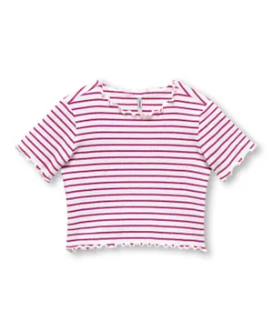 Only Kids Striped Top - Very Berry