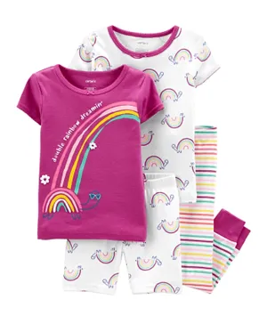 Carter's 4-Piece Rainbow Snug Fit Cotton PJs - Multicolor