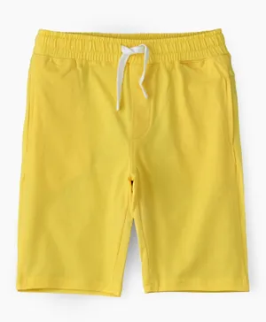 Jam Drawstring Closure Side Pockets Shorts - Yellow