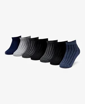 LBL by Shoexpress - Striped Ankle Length Socks (7 Pairs) - Multicolor