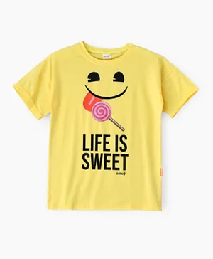 Emoji Life Is Sweet T-Shirt - Yellow