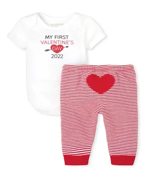 The Children's Place My First Valentines Day Bodysuit with Pants Set - White
