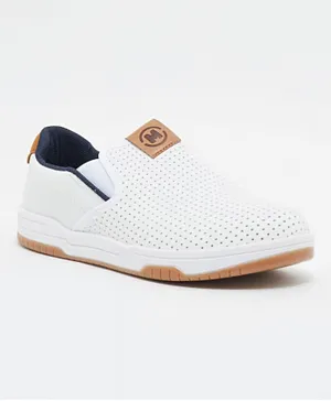 Molekinho - CHOU Perforated Casual Slip On Shoes - White