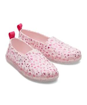 Toms Foil Hearts Print Alp Espedrille Shoes - Pink