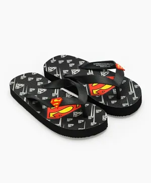 Warner Bros Superman Flip Flops - Black