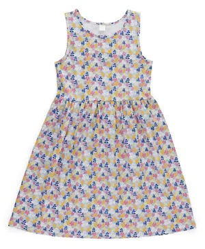ليتل بيسز فستان مزين بنقشة زهور  - لون أزرق كنتاكي