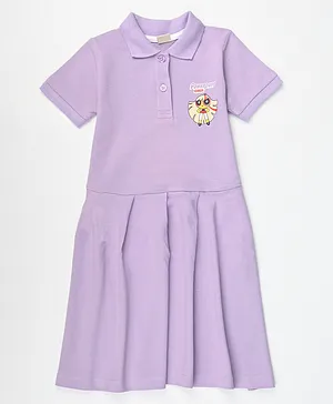 Finelook - Girls Printed Sports Frock - Purple