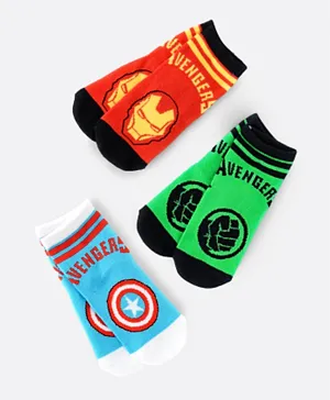Marvel Avengers 3 Pack Crew Socks - Multicolor