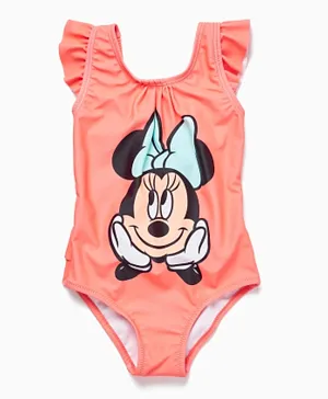 Zippy Minnie Mouse Graphic UV 80 Protection Swimsuit - Coral