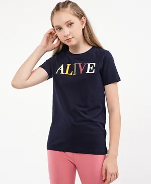 Name It Positive Vibes T-Shirt - Dark Sapphire