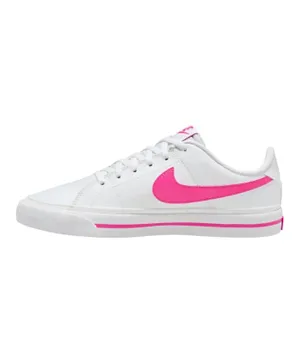 Nike Court Legacy Elastic Lace Shoes - White & Pink