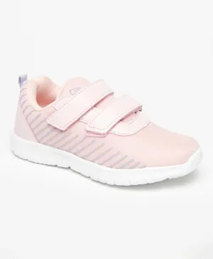 Oaklan By Shoexpress - Textured Sports Shoes With Hook And Loop Closure - Pink