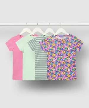 Neon Girl Pack Of 4 Short Sleeve T-shirts - Multicolor