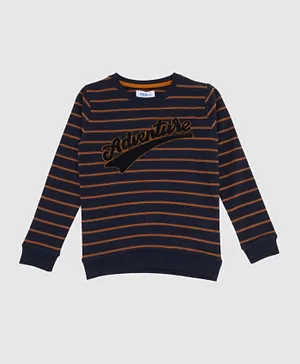 R&B Kids - Striped Fashion Sweatshirt - Navy